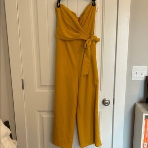 Astr Mustard Jumpsuit with Tie Waist